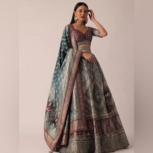 Printed silk lehenga set for Indian wedding